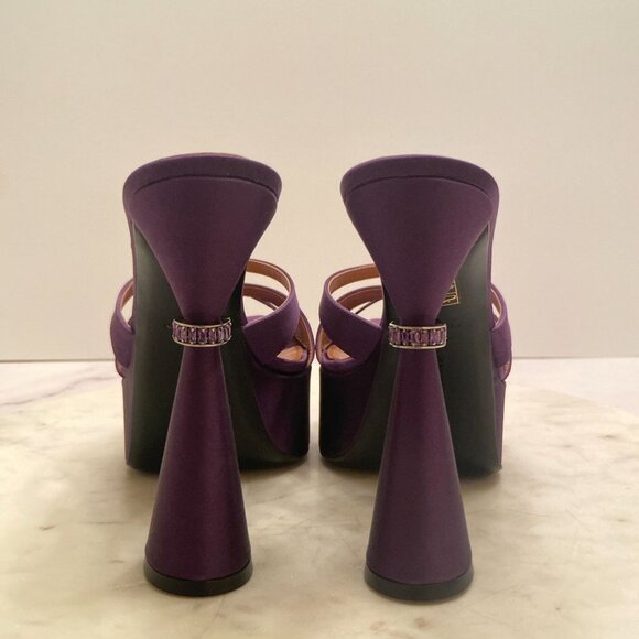 D'ACCORI "Sienna" Platform Mules in Purple - Picture 4 of 14